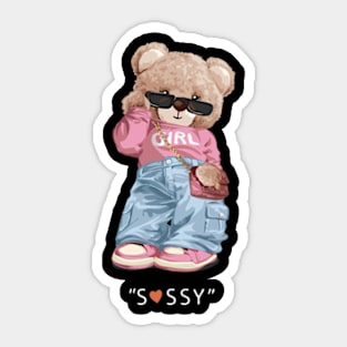 Sassy girl bear Sticker